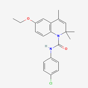 molecular formula C21H23ClN2O2 B11663905 N-(4-chlorophenyl)-6-ethoxy-2,2,4-trimethylquinoline-1(2H)-carboxamide 