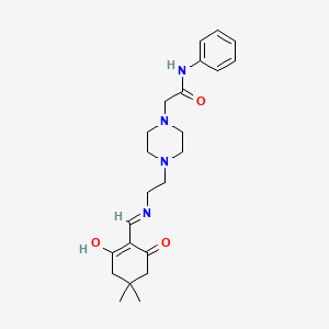 2-[4-(2-{[(4,4-dimethyl-2,6-dioxocyclohexylidene)methyl]amino}ethyl)piperazin-1-yl]-N-phenylacetamide