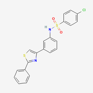 4-chloro-N-[3-(2-phenyl-1,3-thiazol-4-yl)phenyl]benzenesulfonamide