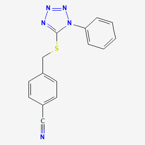 4-{[(1-phenyl-1H-tetrazol-5-yl)sulfanyl]methyl}benzonitrile