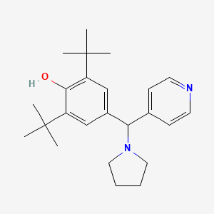 molecular formula C24H34N2O B11663967 2,6-Di-tert-butyl-4-[pyridin-4-yl(pyrrolidin-1-yl)methyl]phenol 