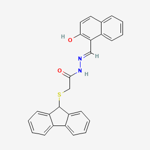 molecular formula C26H20N2O2S B11663974 2-(9H-fluoren-9-ylsulfanyl)-N'-[(E)-(2-hydroxynaphthalen-1-yl)methylidene]acetohydrazide 