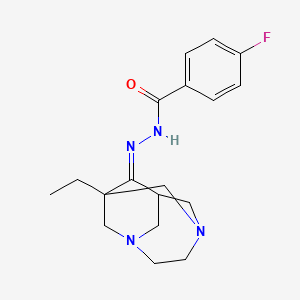 N'-[(9E)-1-ethyl-3,6-diazatricyclo[4.3.1.1~3,8~]undec-9-ylidene]-4-fluorobenzohydrazide