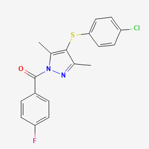 4-((4-Chlorophenyl)thio)-1-(4-fluorobenzoyl)-3,5-dimethyl-1H-pyrazole