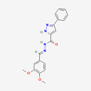 N'-[(E)-(3,4-dimethoxyphenyl)methylidene]-3-phenyl-1H-pyrazole-5-carbohydrazide