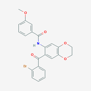 molecular formula C23H18BrNO5 B11664004 N-[7-(2-bromobenzoyl)-2,3-dihydro-1,4-benzodioxin-6-yl]-3-methoxybenzamide 