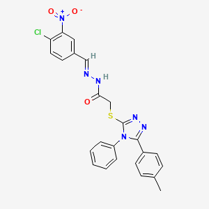 N'-[(E)-(4-chloro-3-nitrophenyl)methylidene]-2-{[5-(4-methylphenyl)-4-phenyl-4H-1,2,4-triazol-3-yl]sulfanyl}acetohydrazide