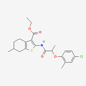 Ethyl 2-{[2-(4-chloro-2-methylphenoxy)propanoyl]amino}-6-methyl-4,5,6,7-tetrahydro-1-benzothiophene-3-carboxylate