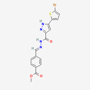 methyl 4-[(E)-({[3-(5-bromo-2-thienyl)-1H-pyrazol-5-yl]carbonyl}hydrazono)methyl]benzoate