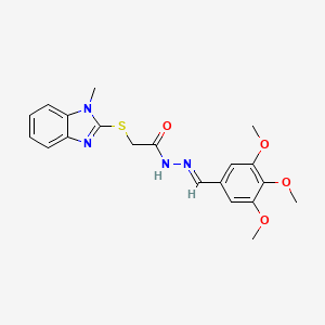 2-[(1-methyl-1H-benzimidazol-2-yl)sulfanyl]-N'-[(E)-(3,4,5-trimethoxyphenyl)methylidene]acetohydrazide