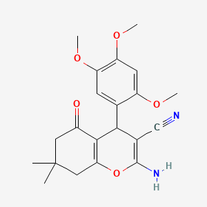 2-amino-7,7-dimethyl-5-oxo-4-(2,4,5-trimethoxyphenyl)-5,6,7,8-tetrahydro-4H-chromene-3-carbonitrile