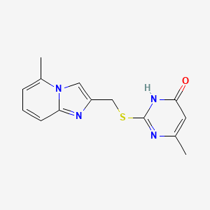 molecular formula C14H14N4OS B11664127 6-Methyl-2-(((5-methylimidazo[1,2-a]pyridin-2-yl)methyl)thio)pyrimidin-4-ol CAS No. 6211-19-4