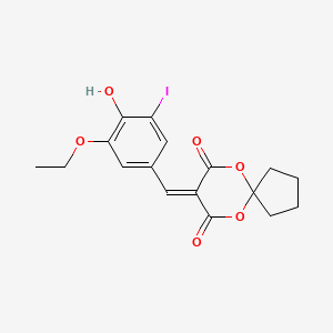 8-[(3-Ethoxy-4-hydroxy-5-iodophenyl)methylidene]-6,10-dioxaspiro[4.5]decane-7,9-dione