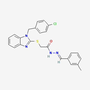 2-{[1-(4-chlorobenzyl)-1H-benzimidazol-2-yl]sulfanyl}-N'-[(E)-(3-methylphenyl)methylidene]acetohydrazide