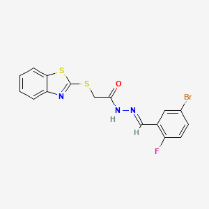 2-(1,3-benzothiazol-2-ylsulfanyl)-N'-[(E)-(5-bromo-2-fluorophenyl)methylidene]acetohydrazide