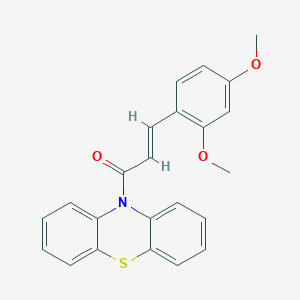 molecular formula C23H19NO3S B11664142 (2E)-3-(2,4-dimethoxyphenyl)-1-(10H-phenothiazin-10-yl)prop-2-en-1-one 