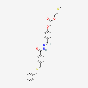 2-(methylsulfanyl)ethyl (4-{(E)-[2-({4-[(benzylsulfanyl)methyl]phenyl}carbonyl)hydrazinylidene]methyl}phenoxy)acetate