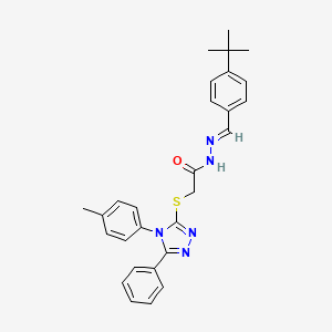 N'-[(E)-(4-tert-butylphenyl)methylidene]-2-{[4-(4-methylphenyl)-5-phenyl-4H-1,2,4-triazol-3-yl]sulfanyl}acetohydrazide