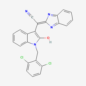 (2Z)-1H-benzimidazol-2-yl[1-(2,6-dichlorobenzyl)-2-oxo-1,2-dihydro-3H-indol-3-ylidene]ethanenitrile