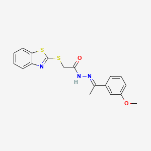 2-(1,3-benzothiazol-2-ylsulfanyl)-N'-[(1E)-1-(3-methoxyphenyl)ethylidene]acetohydrazide