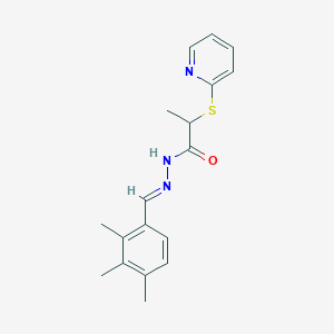 molecular formula C18H21N3OS B11664202 2-(pyridin-2-ylsulfanyl)-N'-[(E)-(2,3,4-trimethylphenyl)methylidene]propanehydrazide 