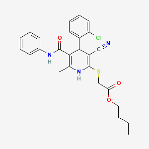 Butyl {[4-(2-chlorophenyl)-3-cyano-6-methyl-5-(phenylcarbamoyl)-1,4-dihydropyridin-2-yl]sulfanyl}acetate