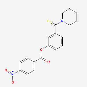 molecular formula C19H18N2O4S B11664208 3-(Piperidin-1-ylcarbonothioyl)phenyl 4-nitrobenzoate 