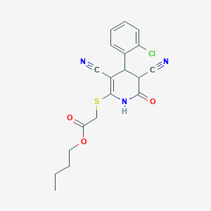 Butyl {[4-(2-chlorophenyl)-3,5-dicyano-6-oxo-1,4,5,6-tetrahydropyridin-2-yl]sulfanyl}acetate