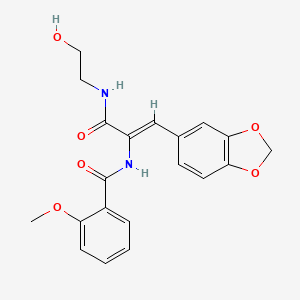 N-{(1Z)-1-(1,3-benzodioxol-5-yl)-3-[(2-hydroxyethyl)amino]-3-oxoprop-1-en-2-yl}-2-methoxybenzamide