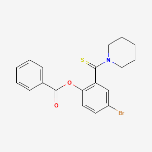 4-Bromo-2-(piperidin-1-ylcarbonothioyl)phenyl benzoate