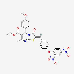 ethyl (2Z)-2-[4-(2,4-dinitrophenoxy)benzylidene]-5-(4-methoxyphenyl)-7-methyl-3-oxo-2,3-dihydro-5H-[1,3]thiazolo[3,2-a]pyrimidine-6-carboxylate