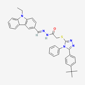 2-{[5-(4-tert-butylphenyl)-4-phenyl-4H-1,2,4-triazol-3-yl]sulfanyl}-N'-[(E)-(9-ethyl-9H-carbazol-3-yl)methylidene]acetohydrazide