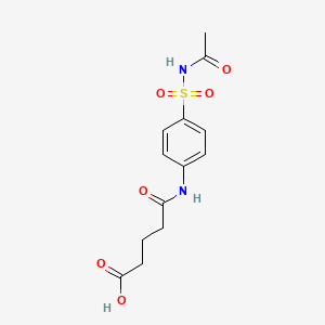 molecular formula C13H16N2O6S B11664355 5-{[4-(Acetylsulfamoyl)phenyl]amino}-5-oxopentanoic acid CAS No. 147916-33-4