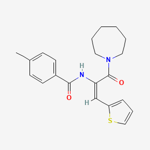 molecular formula C21H24N2O2S B11664356 N-[(1E)-3-(azepan-1-yl)-3-oxo-1-(thiophen-2-yl)prop-1-en-2-yl]-4-methylbenzamide 