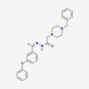 2-(4-Benzylpiperazin-1-YL)-N'-[(Z)-(3-phenoxyphenyl)methylidene]acetohydrazide