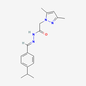 molecular formula C17H22N4O B11664397 2-(3,5-Dimethyl-1H-pyrazol-1-YL)-N'-[(E)-[4-(propan-2-YL)phenyl]methylidene]acetohydrazide 