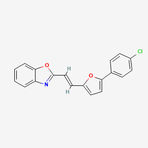 molecular formula C19H12ClNO2 B11664403 2-{(E)-2-[5-(4-chlorophenyl)furan-2-yl]ethenyl}-1,3-benzoxazole 