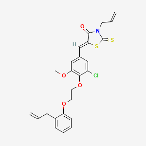 (5Z)-5-(3-chloro-5-methoxy-4-{2-[2-(prop-2-en-1-yl)phenoxy]ethoxy}benzylidene)-3-(prop-2-en-1-yl)-2-thioxo-1,3-thiazolidin-4-one