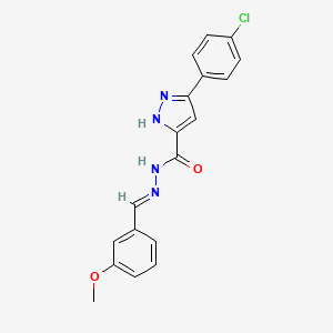 3-(4-chlorophenyl)-N'-[(E)-(3-methoxyphenyl)methylidene]-1H-pyrazole-5-carbohydrazide