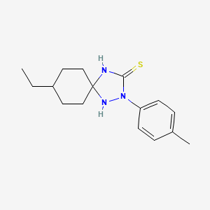 molecular formula C16H23N3S B11664416 8-Ethyl-2-(4-methylphenyl)-1,2,4-triazaspiro[4.5]decane-3-thione 