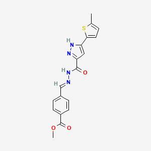 methyl 4-[(E)-(2-{[3-(5-methylthiophen-2-yl)-1H-pyrazol-5-yl]carbonyl}hydrazinylidene)methyl]benzoate