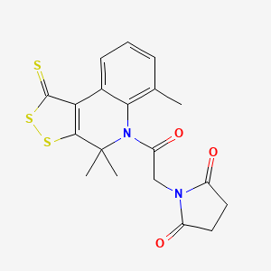 1-[2-oxo-2-(4,4,6-trimethyl-1-thioxo-1,4-dihydro-5H-[1,2]dithiolo[3,4-c]quinolin-5-yl)ethyl]pyrrolidine-2,5-dione