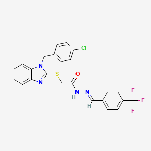 2-{[1-(4-chlorobenzyl)-1H-benzimidazol-2-yl]sulfanyl}-N'-{(E)-[4-(trifluoromethyl)phenyl]methylidene}acetohydrazide