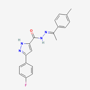 3-(4-fluorophenyl)-N'-[(1E)-1-(4-methylphenyl)ethylidene]-1H-pyrazole-5-carbohydrazide