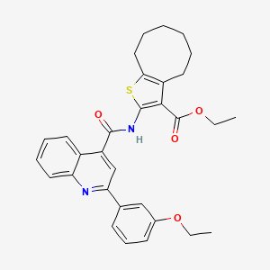 Ethyl 2-({[2-(3-ethoxyphenyl)quinolin-4-yl]carbonyl}amino)-4,5,6,7,8,9-hexahydrocycloocta[b]thiophene-3-carboxylate