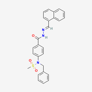 molecular formula C26H23N3O3S B11664488 N-benzyl-N-(4-{[(2E)-2-(naphthalen-1-ylmethylidene)hydrazinyl]carbonyl}phenyl)methanesulfonamide 