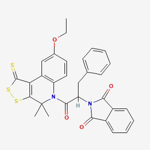 2-[1-benzyl-2-(8-ethoxy-4,4-dimethyl-1-thioxo-1,4-dihydro-5H-[1,2]dithiolo[3,4-c]quinolin-5-yl)-2-oxoethyl]-1H-isoindole-1,3(2H)-dione