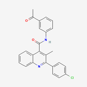 molecular formula C25H19ClN2O2 B11664542 N-(3-acetylphenyl)-2-(4-chlorophenyl)-3-methylquinoline-4-carboxamide 