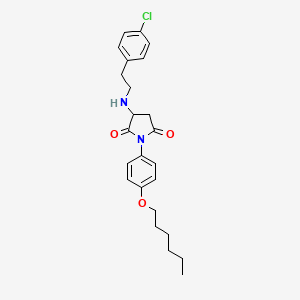 molecular formula C24H29ClN2O3 B11664546 3-{[2-(4-Chlorophenyl)ethyl]amino}-1-[4-(hexyloxy)phenyl]pyrrolidine-2,5-dione 