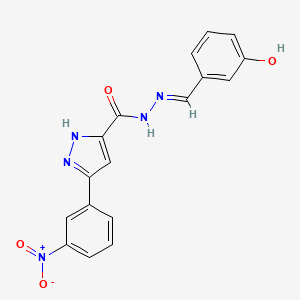 N'-[(E)-(3-hydroxyphenyl)methylidene]-3-(3-nitrophenyl)-1H-pyrazole-5-carbohydrazide